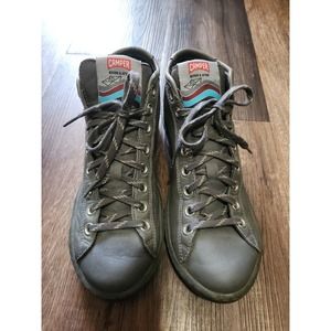 Camper Imar Grey Lace Up Leather Sneakers Size 39, 8